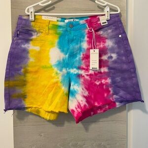 Judy Blue Snow Cone Tie Dye Cut Off High Waist Shorts!